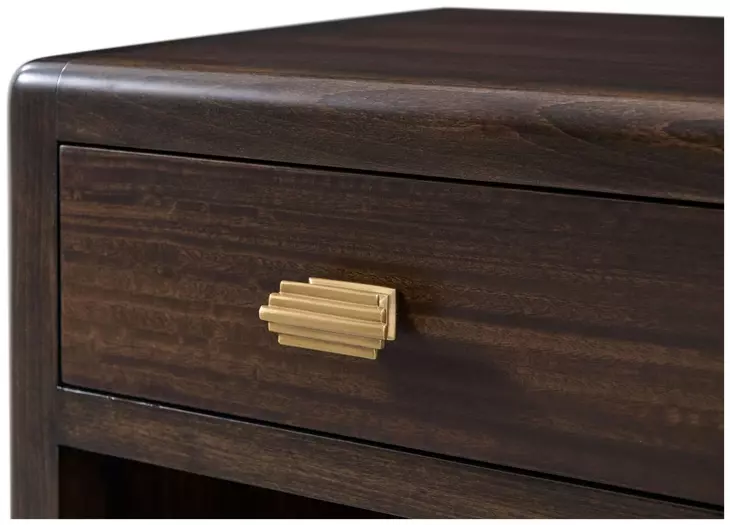 Spencer Green Park Fumed and Gold 1 Drawer Arlington Street Open Nightstand