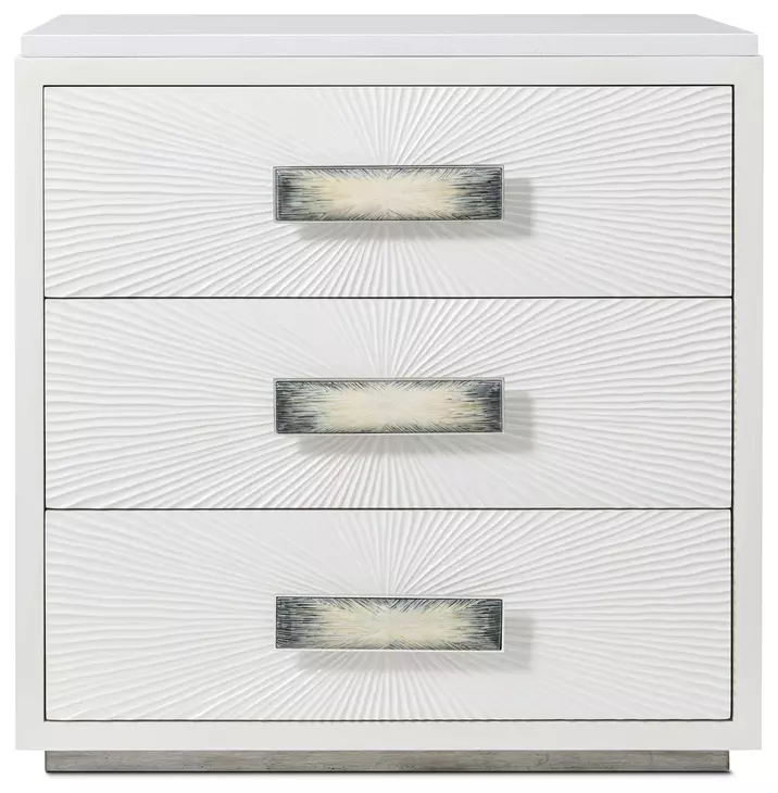 Panos Cream 3 Drawer Small Nightstand