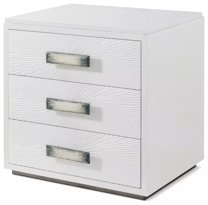 Panos Cream 3 Drawer Small Nightstand