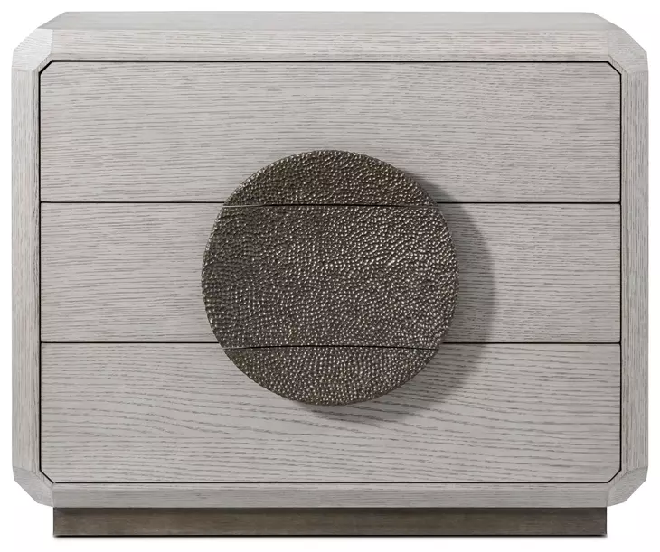 Spencer ST James Argento and Deep Brown 3 Drawer Nightstand