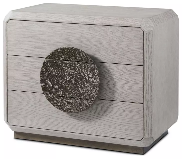 Spencer ST James Argento and Deep Brown 3 Drawer Nightstand
