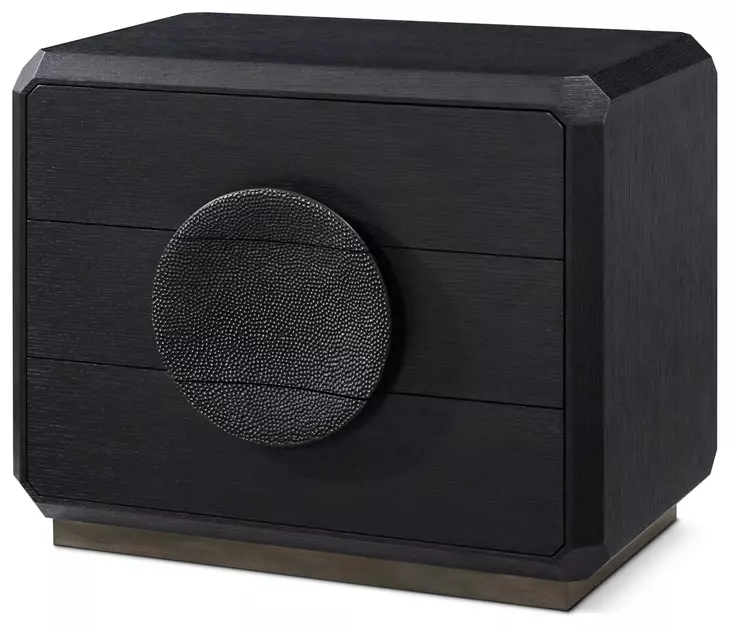 Spencer ST James Onyx and Deep Brown 3 Drawer Nightstand