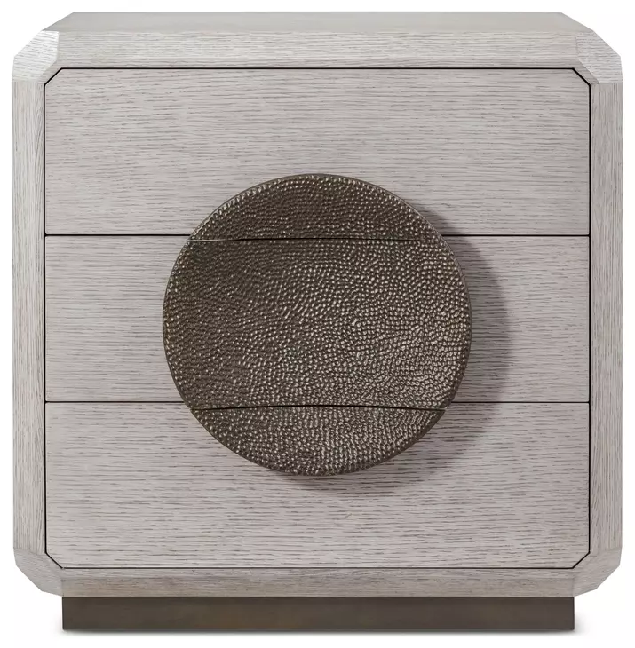 Spencer ST James Argento and Deep Brown 3 Drawer Small Nightstand
