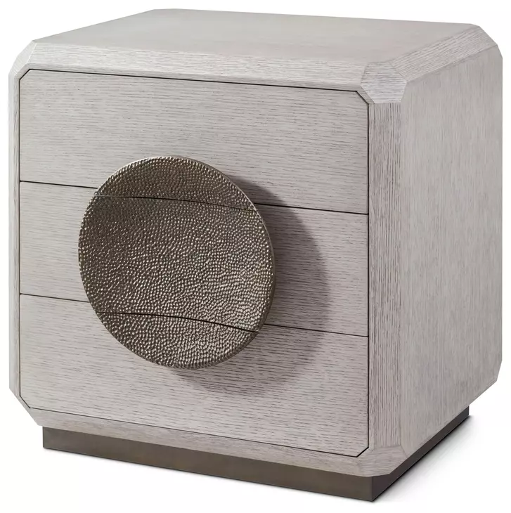 Spencer ST James Argento and Deep Brown 3 Drawer Small Nightstand
