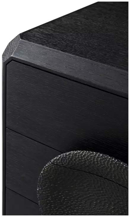 Spencer ST James Onyx and Deep Brown 3 Drawer Small Nightstand