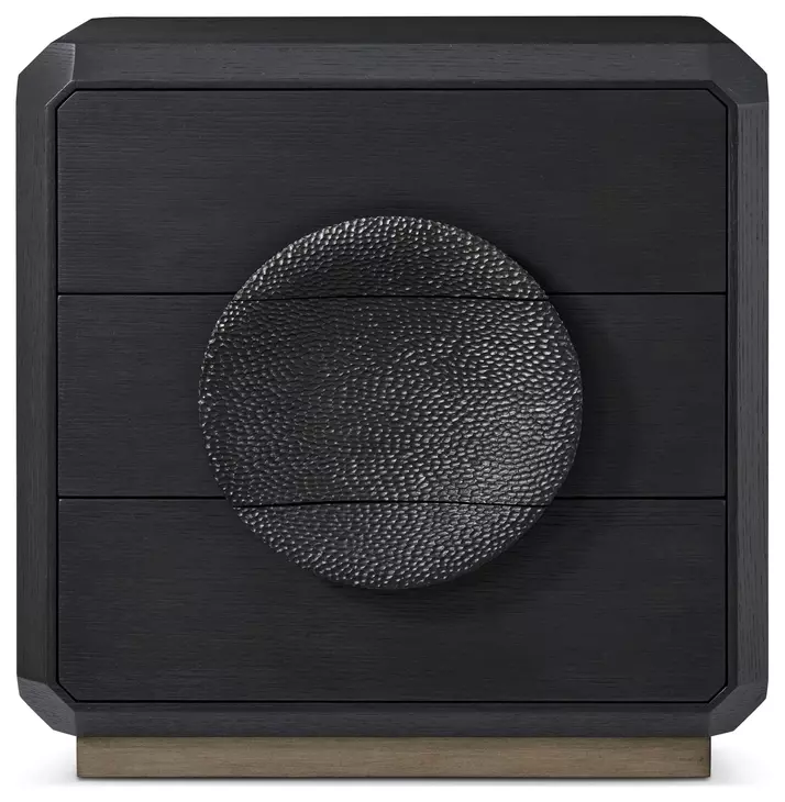 Spencer ST James Onyx and Deep Brown 3 Drawer Small Nightstand