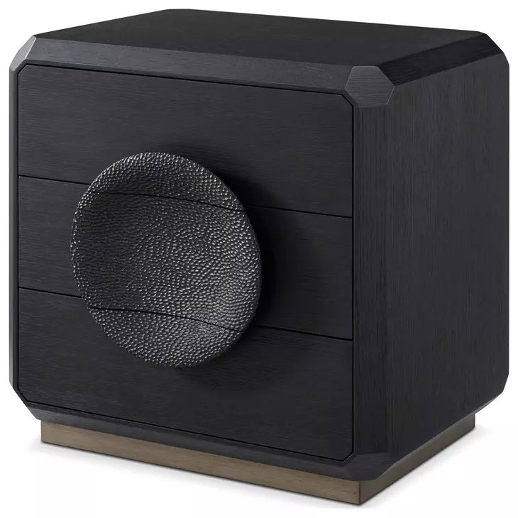 Spencer ST James Onyx and Deep Brown 3 Drawer Small Nightstand