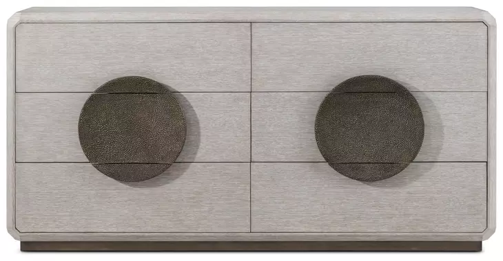 Spencer ST James Argento and Deep Brown 6 Drawer Dresser