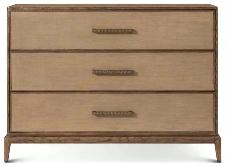 Coastal Tobacco 3 Drawer Mizner Bachelor's Chest with Wallpaper