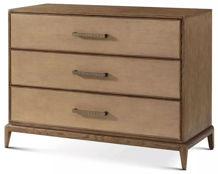 Coastal Tobacco 3 Drawer Mizner Bachelor's Chest with Wallpaper