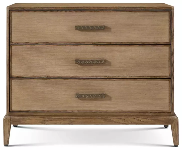 Coastal Tobacco 3 Drawer Worth Nightstand with Wallpaper