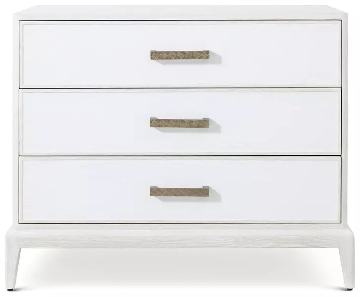 Coastal Sandbar 3 Drawer Worth Nightstand with Wallpaper