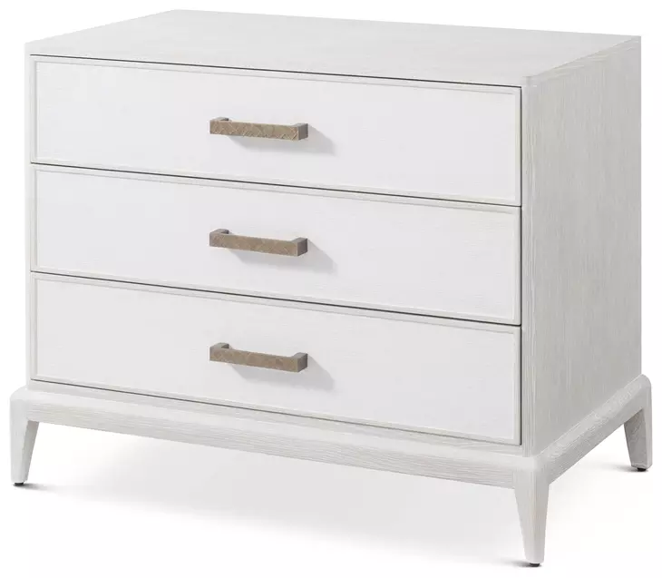 Coastal Sandbar 3 Drawer Worth Nightstand with Wallpaper
