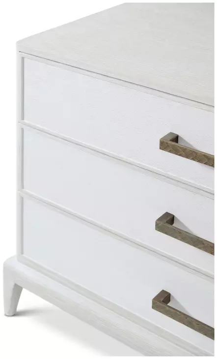 Coastal Sandbar 3 Drawer Worth Nightstand with Wallpaper
