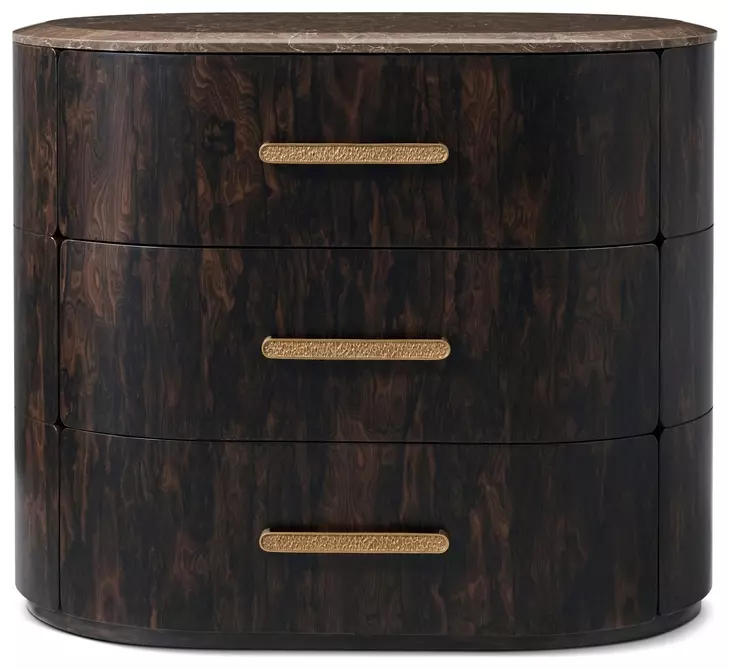 Judith Leiber Couture Bourbon 3 Drawer Encore I Quartz Top Nightstand