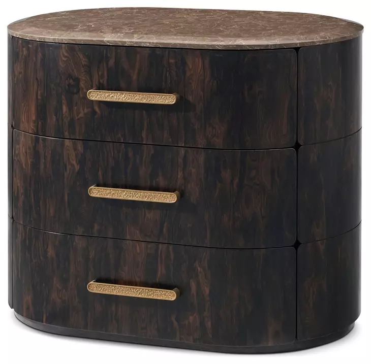 Judith Leiber Couture Bourbon 3 Drawer Encore I Quartz Top Nightstand