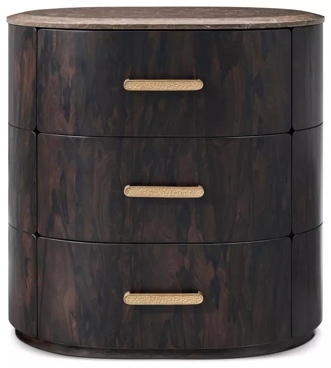 Judith Leiber Couture Bourbon 3 Drawer Encore II Quartz Top Nightstand