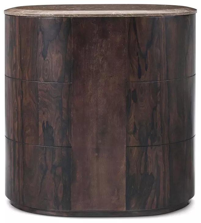 Judith Leiber Couture Bourbon 3 Drawer Encore II Quartz Top Nightstand