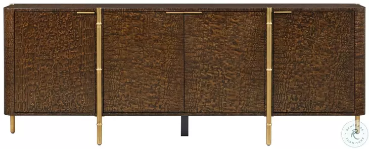Kesden Pyramid Brown Metal 4 Door Sideboard