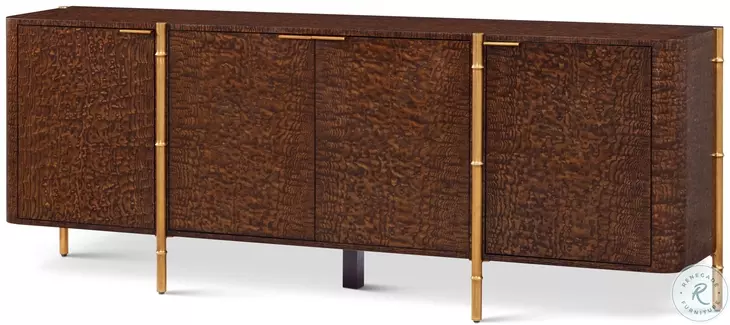 Kesden Pyramid Brown Metal 4 Door Sideboard