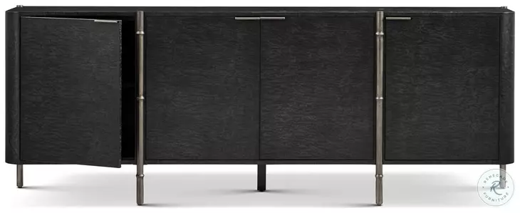 Kesden Silent Black Metal 4 Door Sideboard