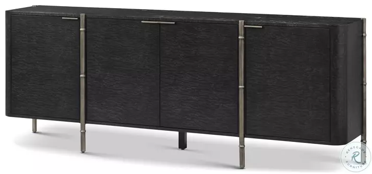 Kesden Silent Black Metal 4 Door Sideboard