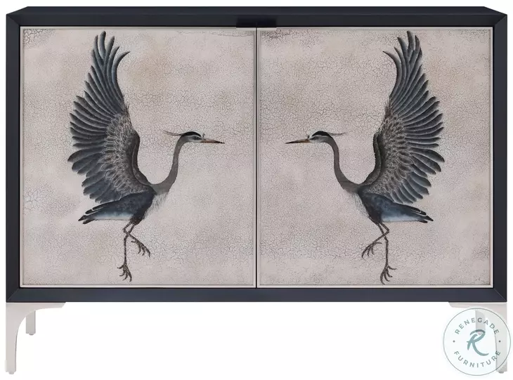 Origins Black Lacquer 1 Shelve Heron Chest