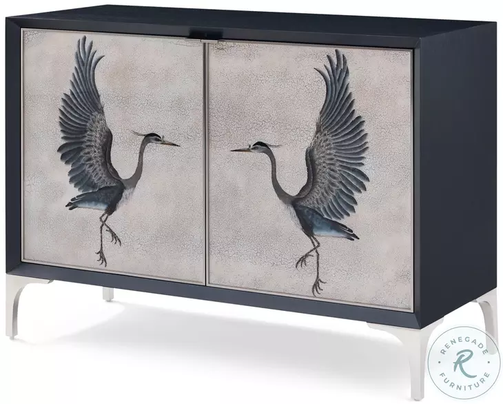 Origins Black Lacquer 1 Shelve Heron Chest