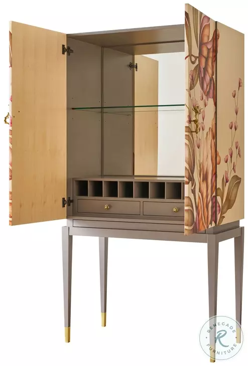 Bouquet Multi Colored 2 Door Bar Cabinet