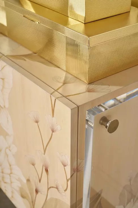 Bouquet Buttercream and Beige 2 Door Accent Cabinet