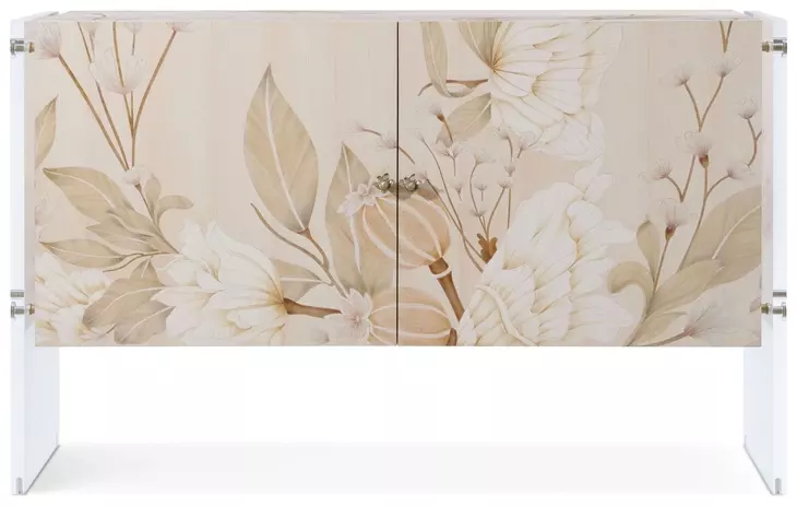 Bouquet Buttercream and Beige 2 Door Accent Cabinet