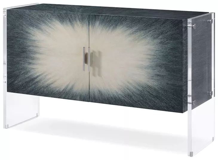 Panos Cream and Blue 2 Door Accent Cabinet
