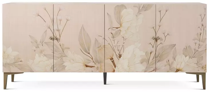 Bouquet Buttercream and Beige 4 Door Sideboard