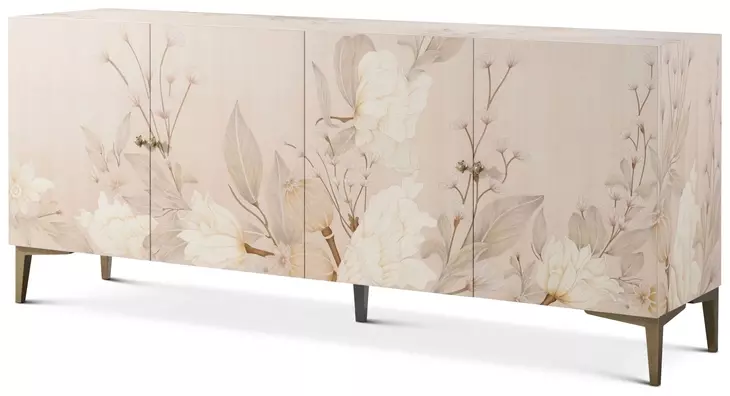 Bouquet Buttercream and Beige 4 Door Sideboard
