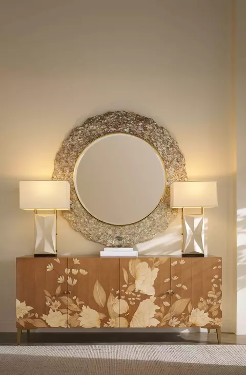 Bouquet Toasted Cashew and Beige 4 Door Sideboard