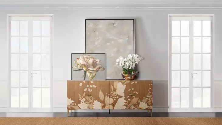 Bouquet Toasted Cashew and Beige 4 Door Sideboard