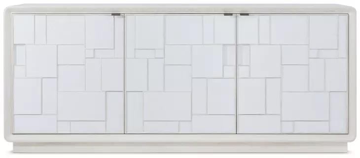 Coastal Sandbar 3 Door Amelia Credenza with Wallpaper