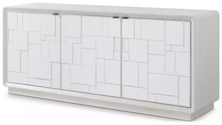 Coastal Sandbar 3 Door Amelia Credenza with Wallpaper