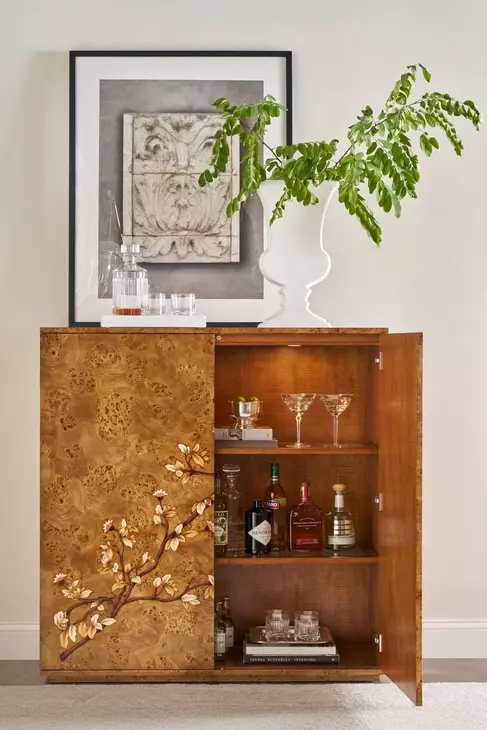 Perch Toffee 2 Door Flora Bar Cabinet