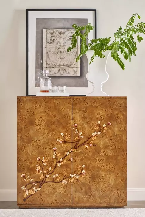 Perch Toffee 2 Door Flora Bar Cabinet