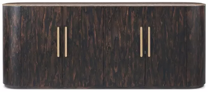 Judith Leiber Couture Bourbon and Gold 4 Door Quartz Top Encore Sideboard