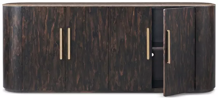 Judith Leiber Couture Bourbon and Gold 4 Door Quartz Top Encore Sideboard