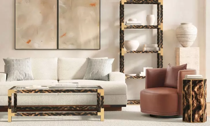 Arakan Calico and Gold Etagere