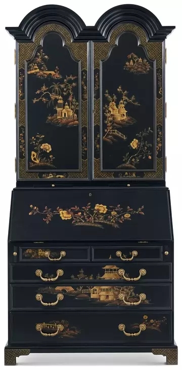 Brushwork Black and Gold Pavilion Secretaire