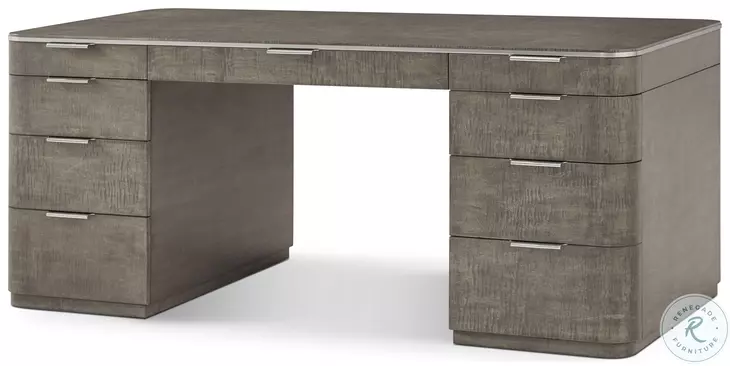 Hudson Pebble Grey 72" 9 Drawer Desk