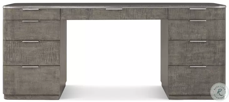 Hudson Pebble Grey 72" 9 Drawer Desk