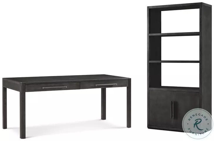 Maxwell Obsidian And Shagreen 60" Drawer Home Office Set