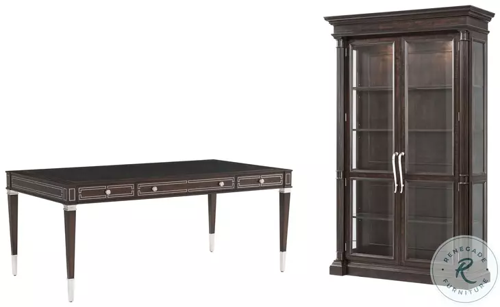 Spencer London Fulham And Sloane Black 70" Drawer Home Office Set