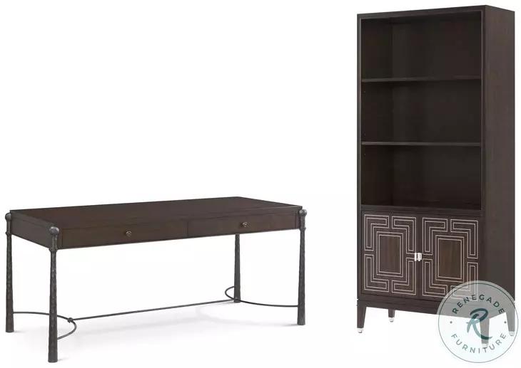 Spencer London Fulham Metal 66" Drawer Writing Home Office Set