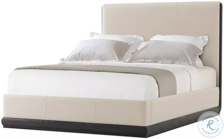 Repose Charcoal Oak Upholstered Queen Low Profile Bed